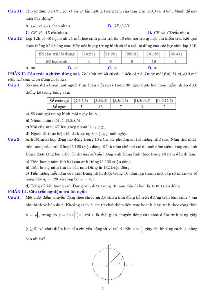 05 đề ôn tập cuối kỳ 1 toán 11 năm học 2025 – 2026 cấu trúc 3-2-2-3 7