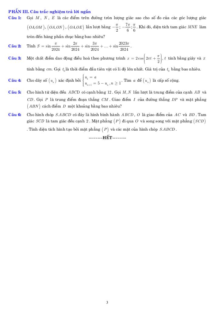 08 đề ôn tập giữa học kỳ 1 toán 11 năm 2025 – 2026 có lời giải chi tiết 2
