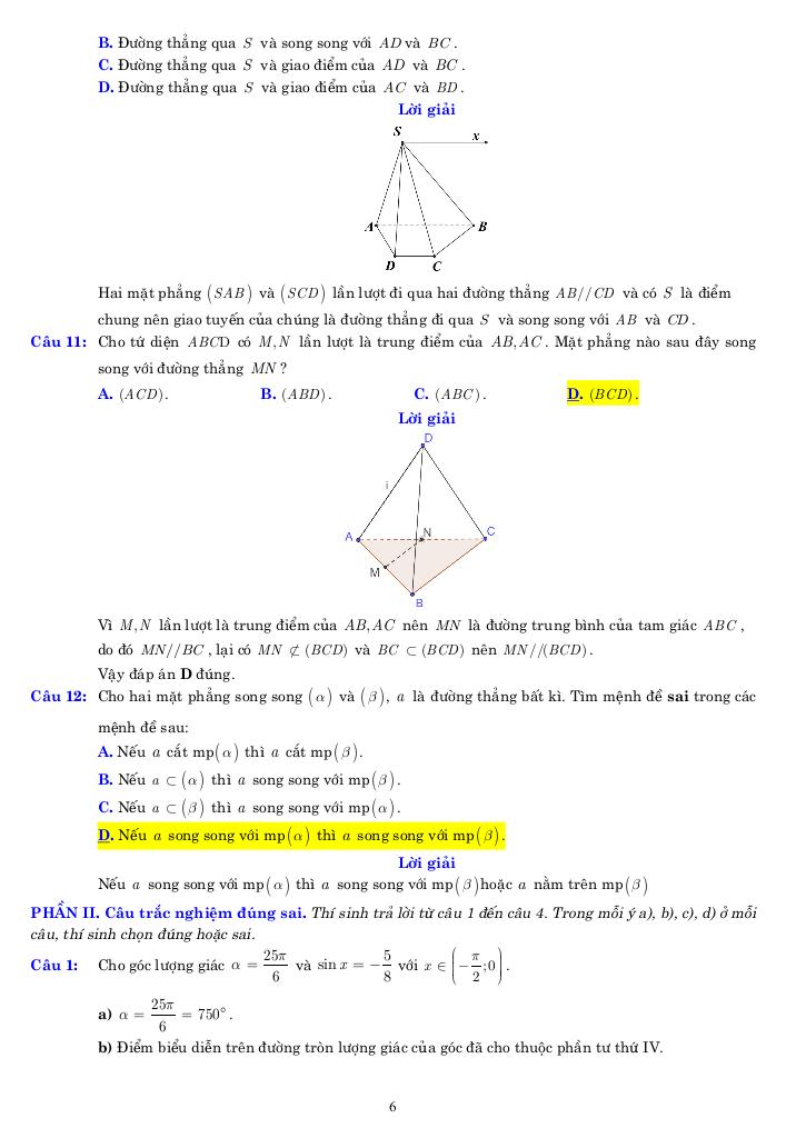 08 đề ôn tập giữa học kỳ 1 toán 11 năm 2025 – 2026 có lời giải chi tiết 5