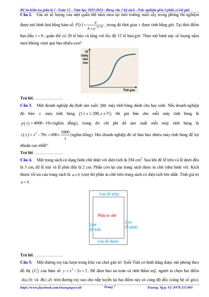 10 đề ôn tập giữa kì 1 toán 12 năm học 2025 – 2026 – trương ngọc vỹ 6