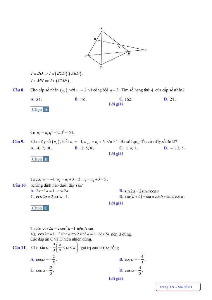 10 đề tham khảo giữa học kì 1 toán 11 năm 2025 – 2026 có lời giải chi tiết 4