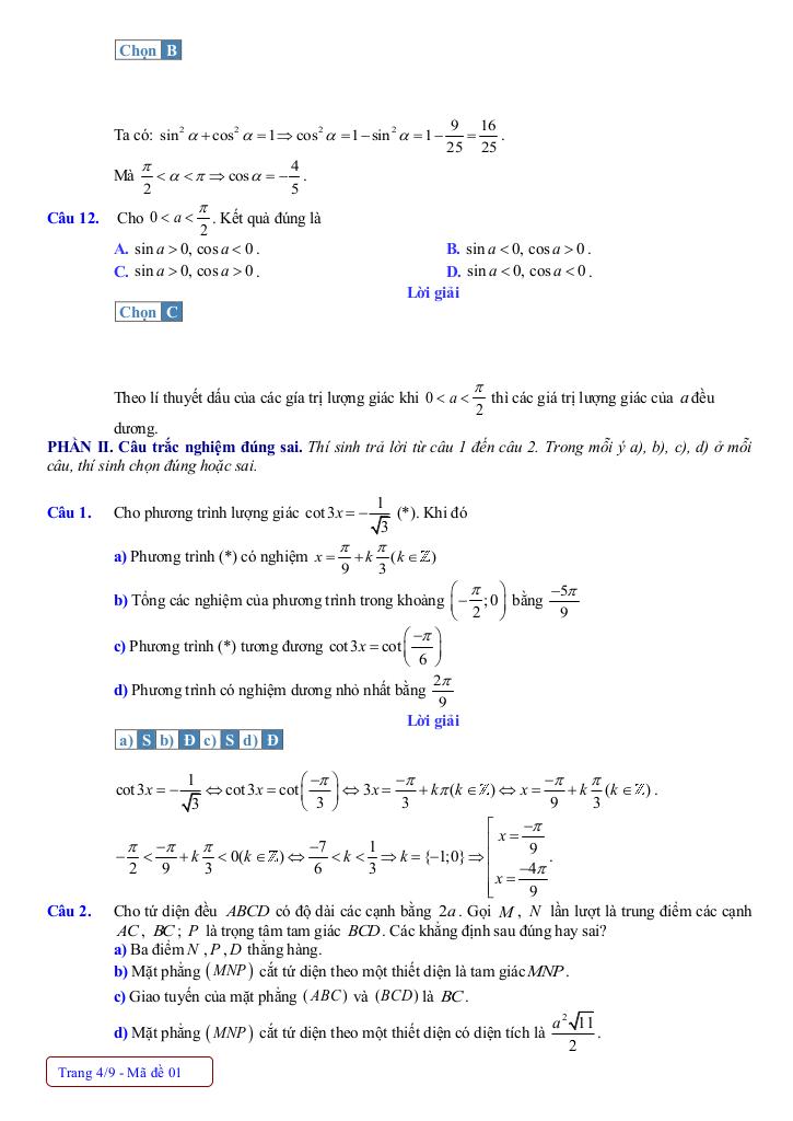 10 đề tham khảo giữa học kì 1 toán 11 năm 2025 – 2026 có lời giải chi tiết 5