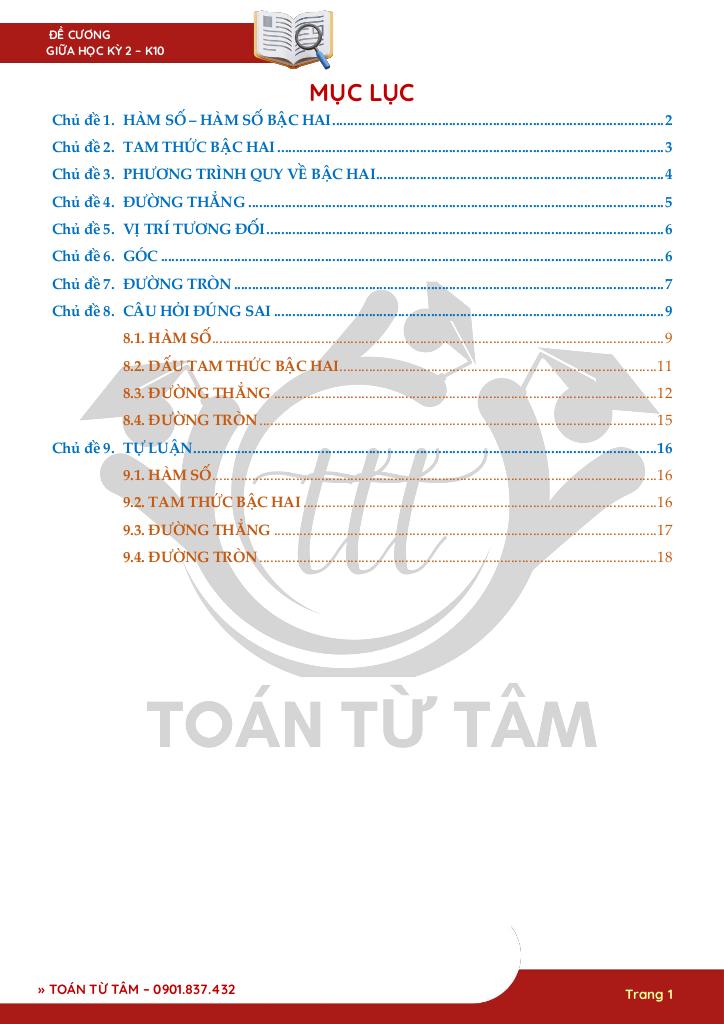 111 câu hỏi ôn tập kiểm tra giữa học kì 2 môn toán 10 1