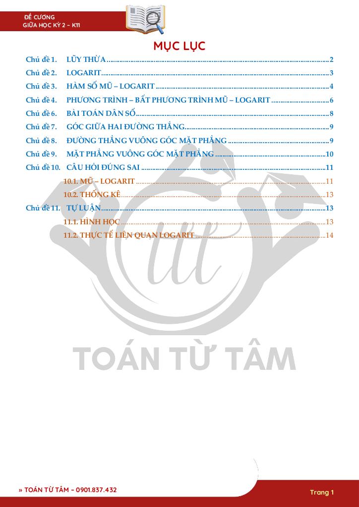 111 câu hỏi ôn tập kiểm tra giữa học kì 2 môn toán 11 1