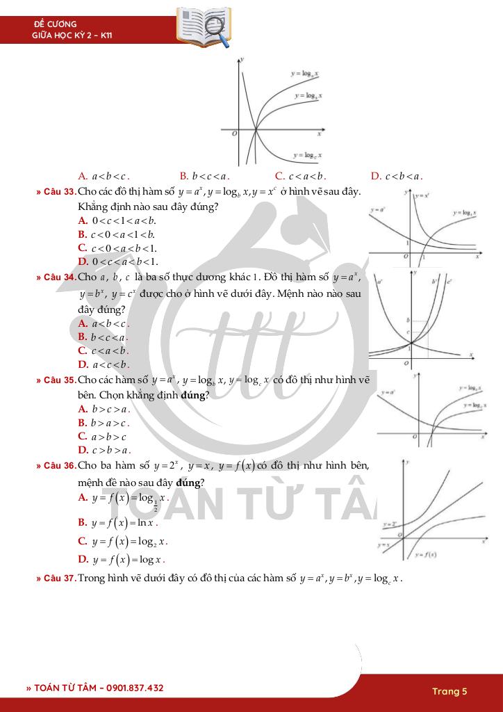111 câu hỏi ôn tập kiểm tra giữa học kì 2 môn toán 11 5