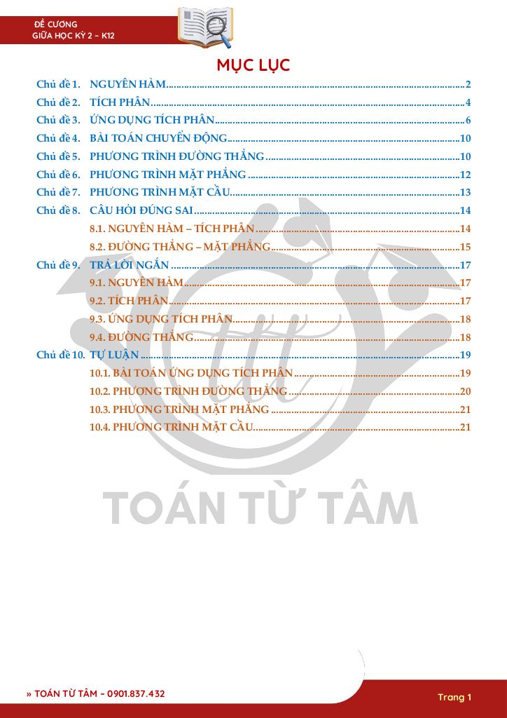 150 câu hỏi ôn tập kiểm tra giữa học kì 2 môn toán 12 1