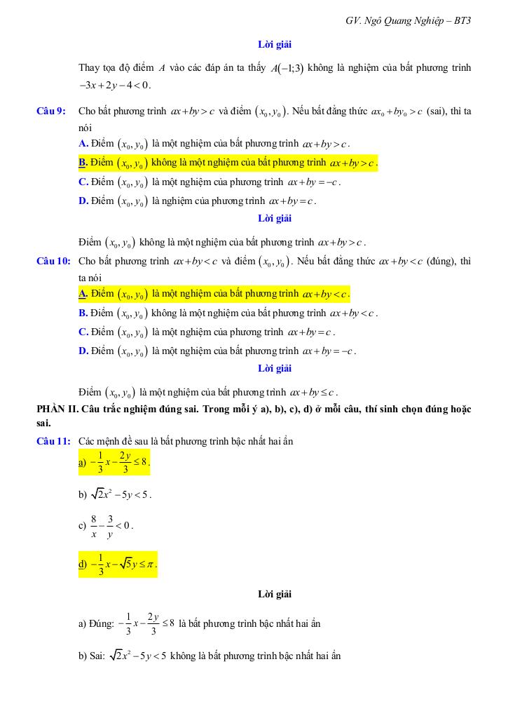 bài giảng bất phương trình và hệ bất phương trình bậc nhất hai ẩn toán 10 4