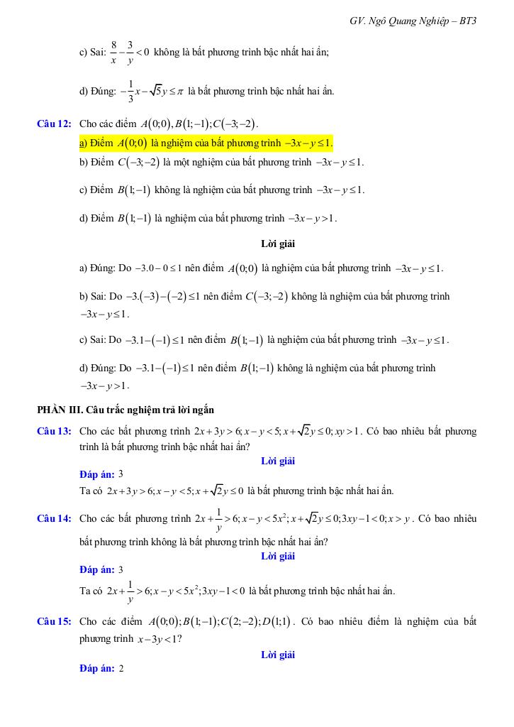 bài giảng bất phương trình và hệ bất phương trình bậc nhất hai ẩn toán 10 5