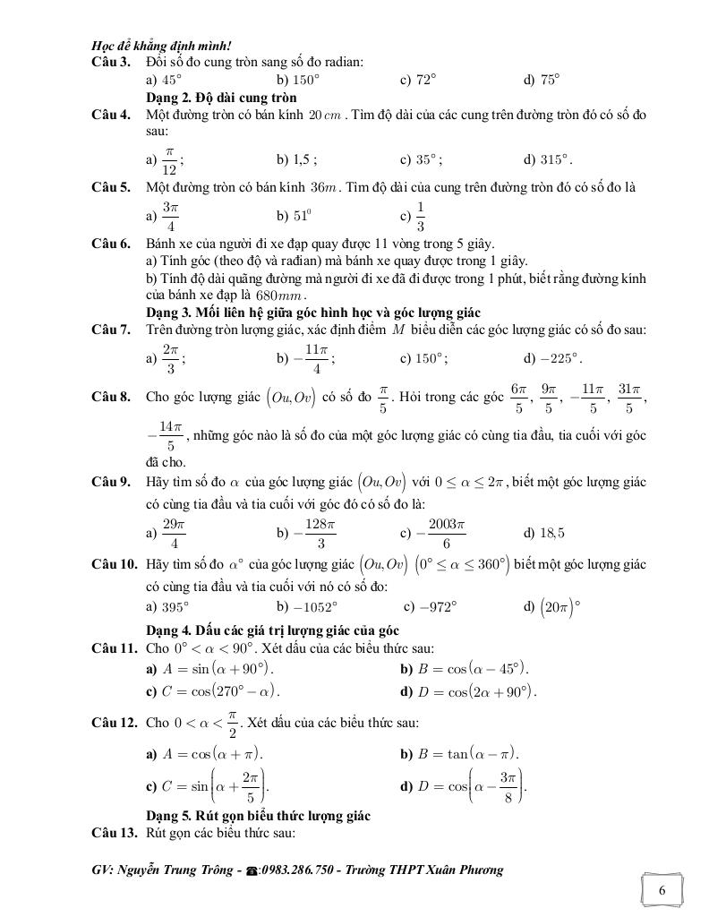 bài tập bổ trợ toán 11 chương hàm số lượng giác và phương trình lượng giác 6