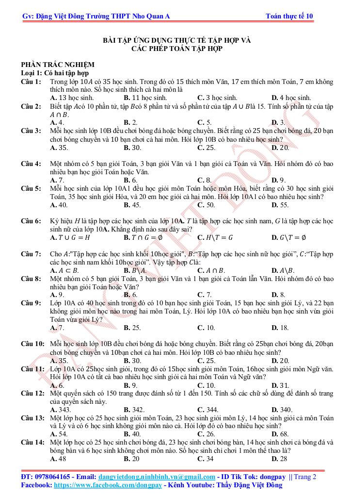 bài tập toán ứng dụng thực tế chuyên đề tập hợp và các phép toán tập hợp 1