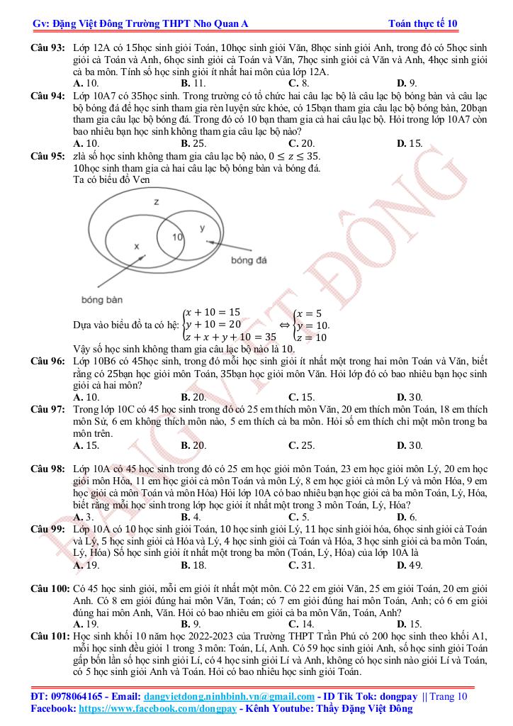 bài tập toán ứng dụng thực tế chuyên đề tập hợp và các phép toán tập hợp 9