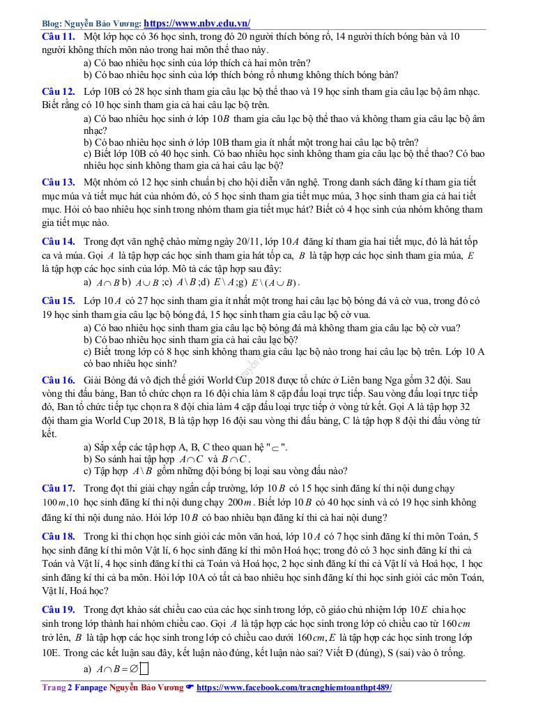 bài toán thực tế môn toán 10 có lời giải chi tiết – nguyễn bảo vương 1