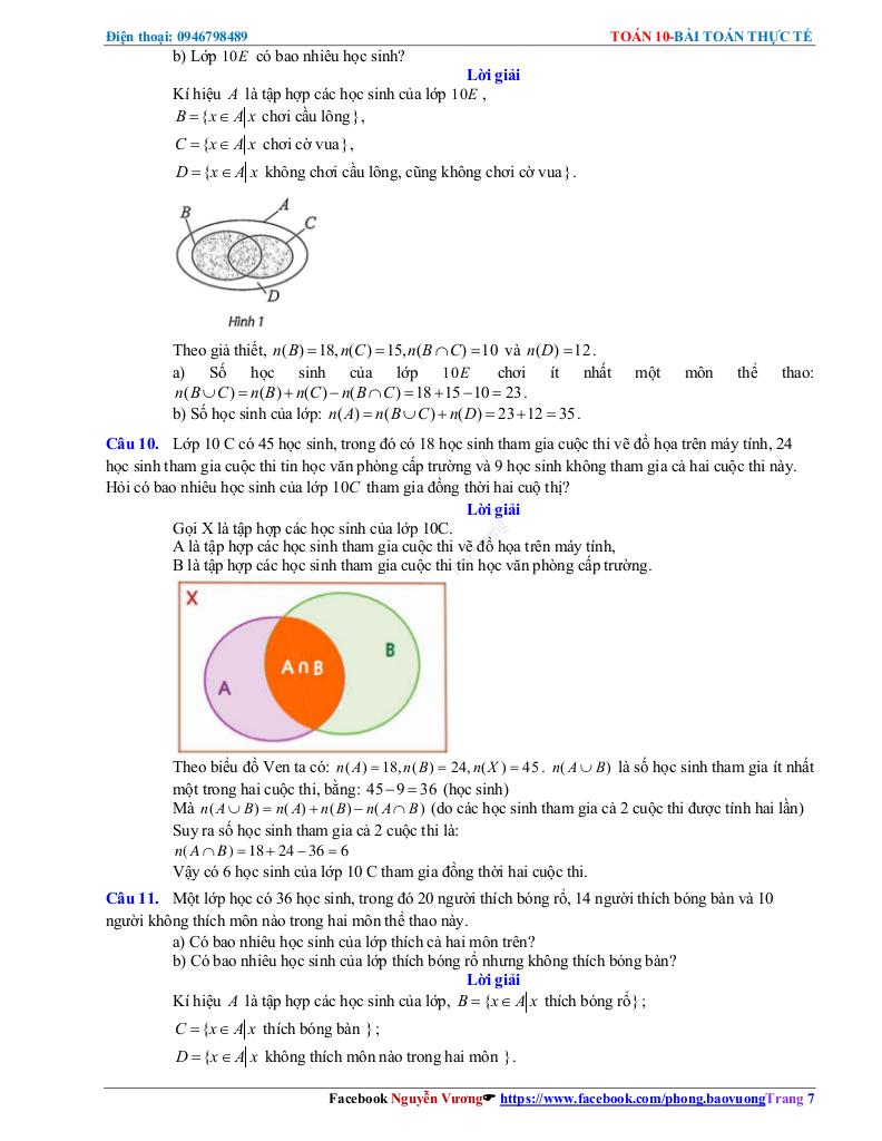 bài toán thực tế môn toán 10 có lời giải chi tiết – nguyễn bảo vương 6