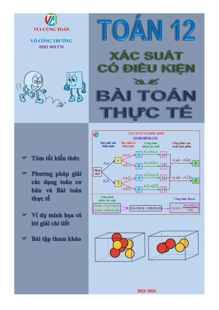 bài toán thực tế về xác suất có điều kiện toán 12 – võ công trường - hình 1
