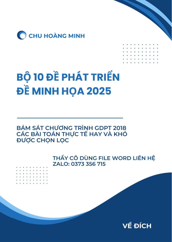 bộ 10 đề phát triển đề minh họa tốt nghiệp thpt năm 2025 môn toán 0