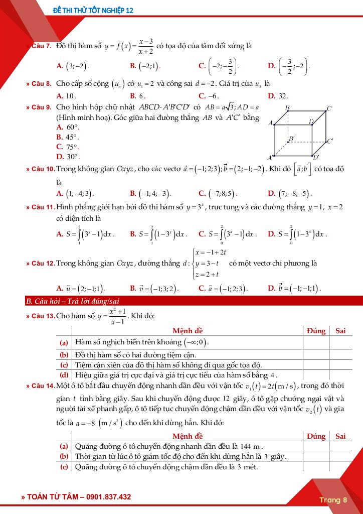 bộ đề củng cố kiến thức tốt nghiệp thpt năm 2025 môn toán (phần 3) 8