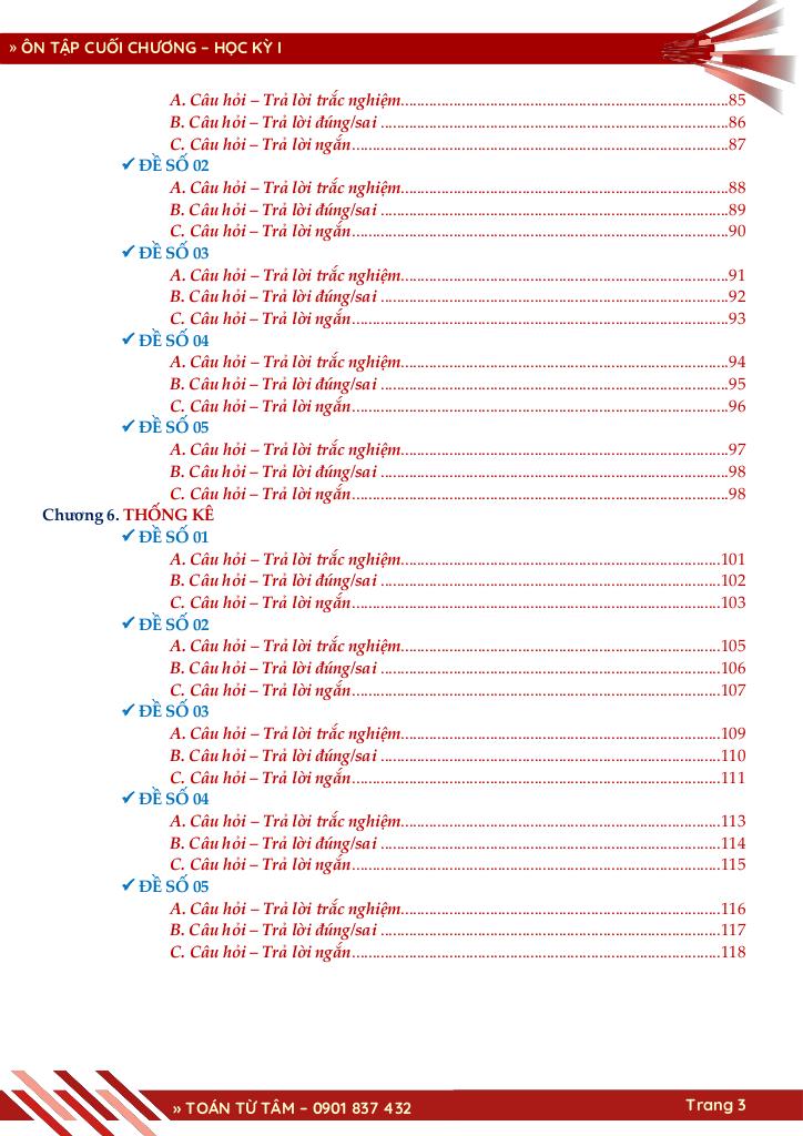 bộ đề đánh giá chất lượng cuối chương môn toán 10 học kỳ 1 3
