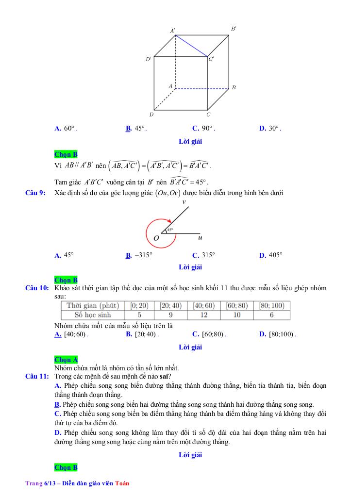 bộ đề khảo sát chất lượng tháng 2 toán 11 có đáp án và lời giải 5