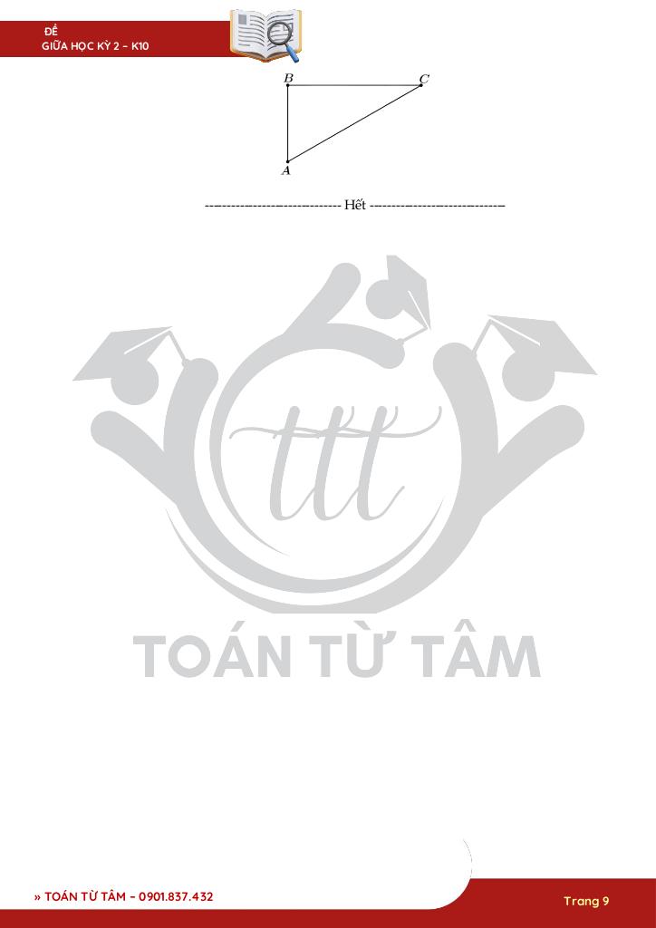 bộ đề kiểm tra giữa kỳ 2 toán 10 cánh diều năm học 2024 – 2025 9
