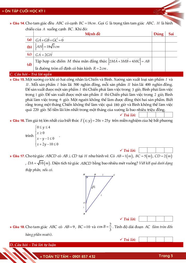 bộ đề ôn tập cuối học kỳ 1 môn toán 10 cánh diều năm học 2025 – 2026 3