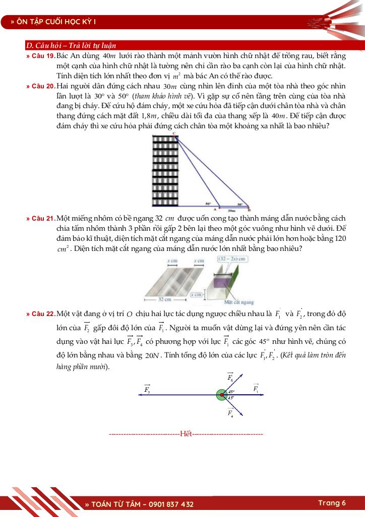 bộ đề ôn tập cuối học kỳ 1 môn toán 10 ctst năm học 2025 – 2026 6