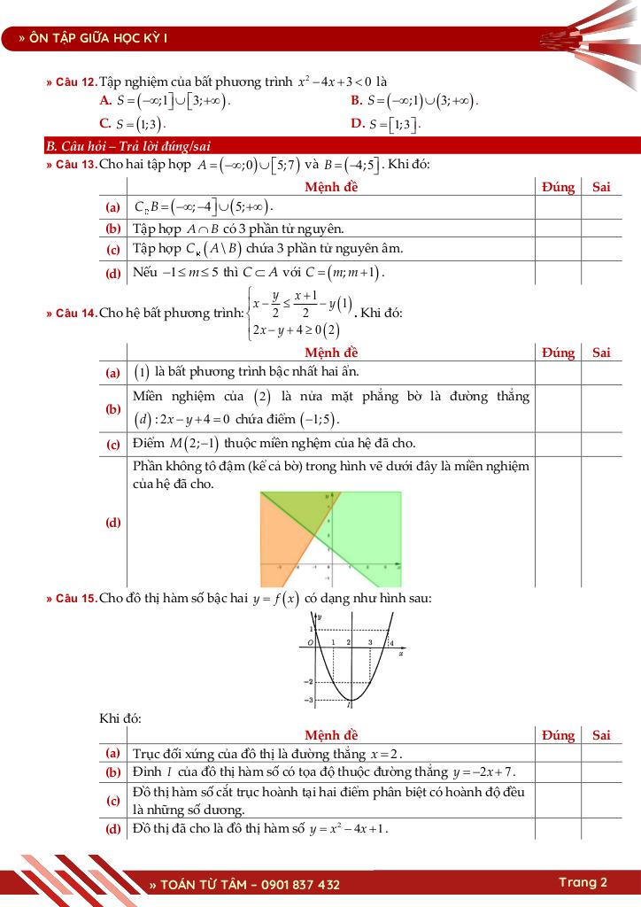 bộ đề ôn tập giữa học kỳ 1 môn toán 10 cánh diều năm học 2025 – 2026 2