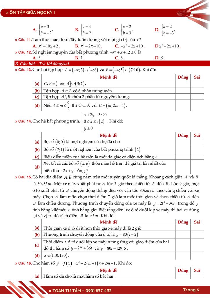 bộ đề ôn tập giữa học kỳ 1 môn toán 10 cánh diều năm học 2025 – 2026 6