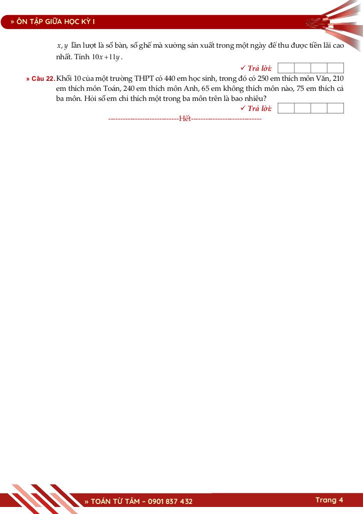 bộ đề ôn tập giữa học kỳ 1 môn toán 10 knttvcs năm học 2025 – 2026 4
