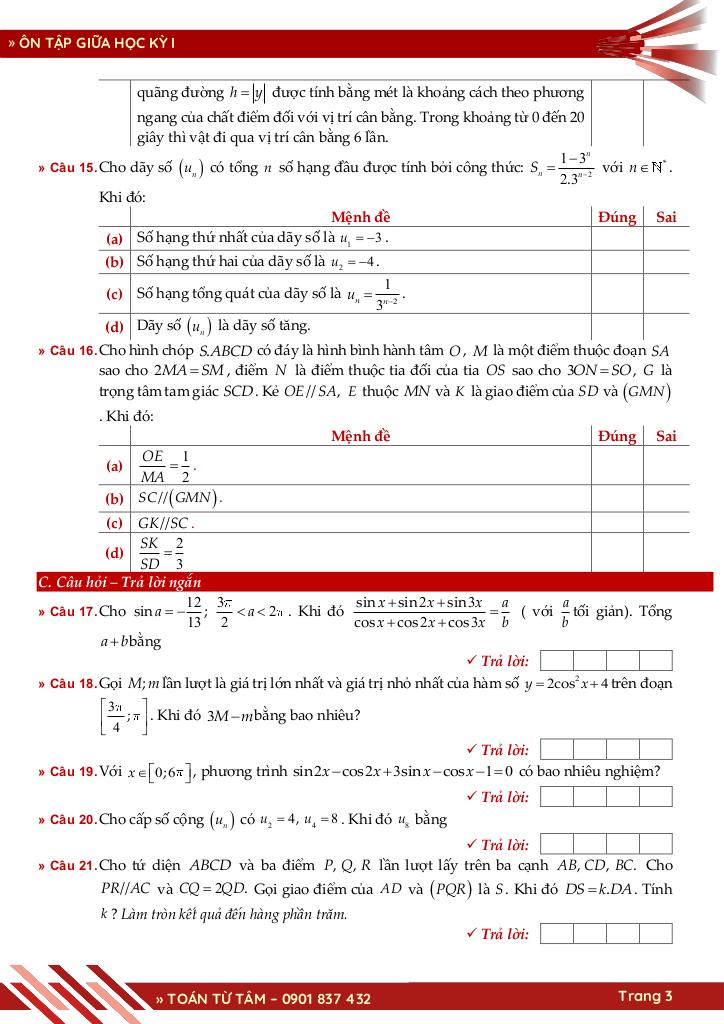 bộ đề ôn tập giữa học kỳ 1 môn toán 11 cánh diều năm học 2025 – 2026 3