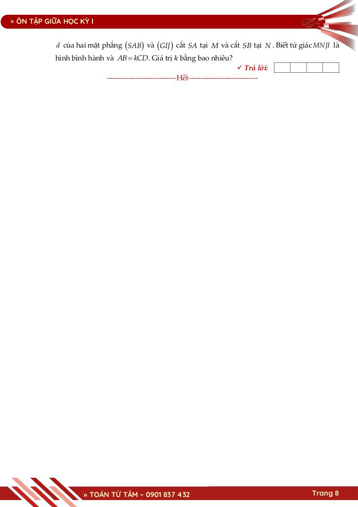 bộ đề ôn tập giữa học kỳ 1 môn toán 11 cánh diều năm học 2025 – 2026 8