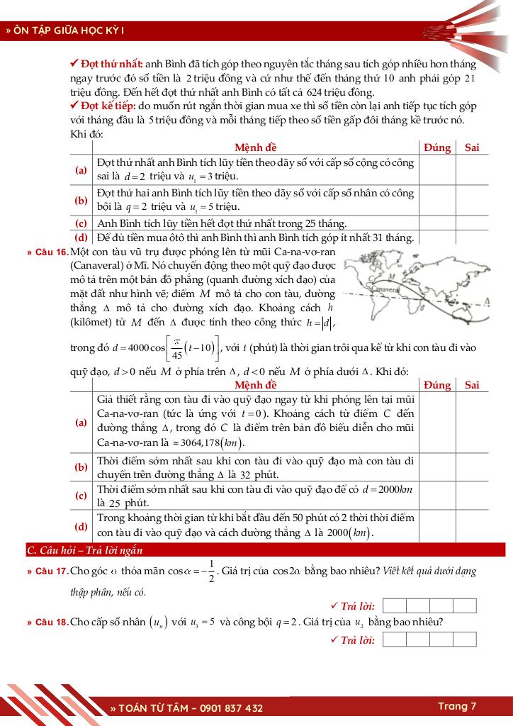 bộ đề ôn tập giữa học kỳ 1 môn toán 11 knttvcs năm học 2025 – 2026 7