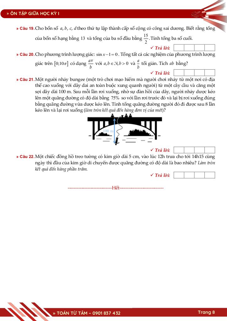 bộ đề ôn tập giữa học kỳ 1 môn toán 11 knttvcs năm học 2025 – 2026 8