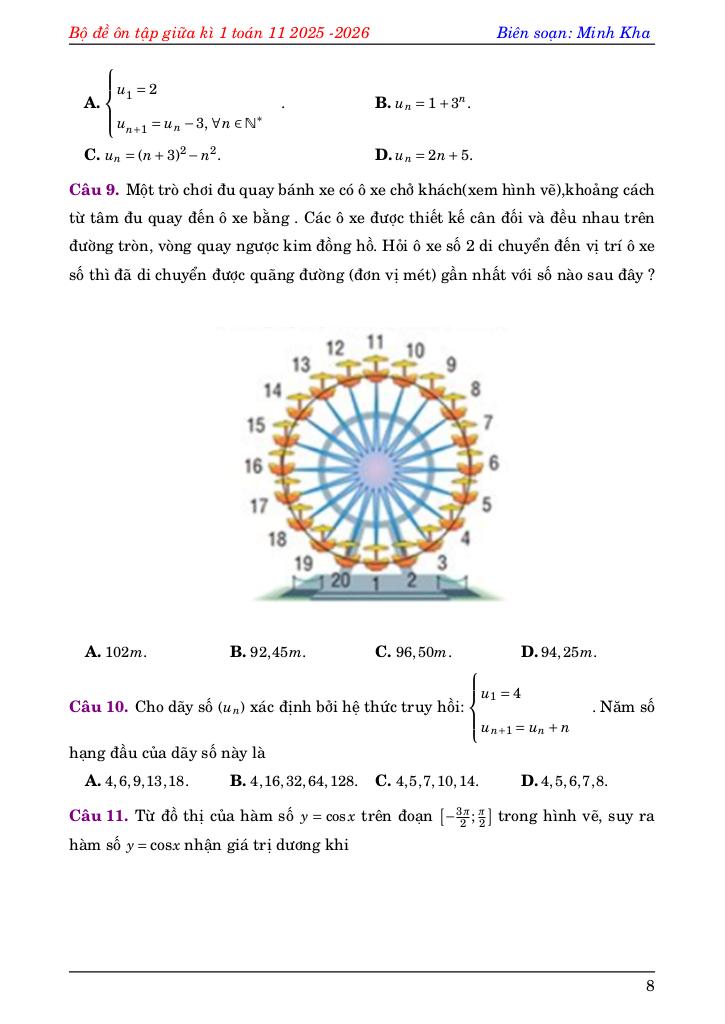 bộ đề ôn tập kiểm tra giữa học kì 1 môn toán 11 năm học 2025 – 2026 8