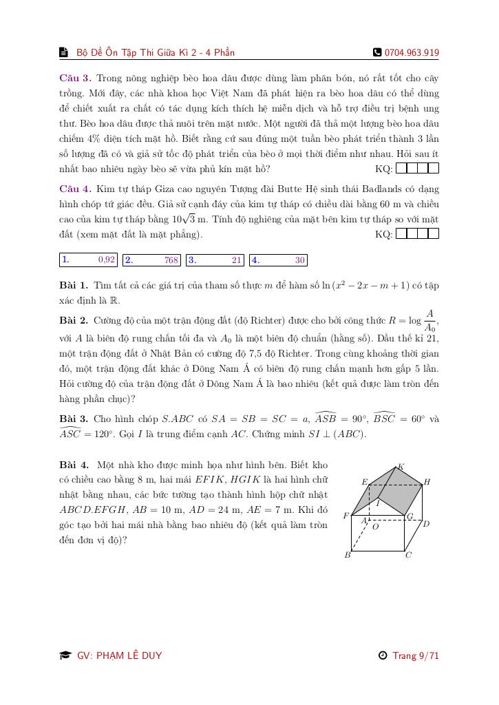 bộ đề ôn tập kiểm tra giữa học kì 2 môn toán 11 theo cấu trúc mới (4 phần) 8