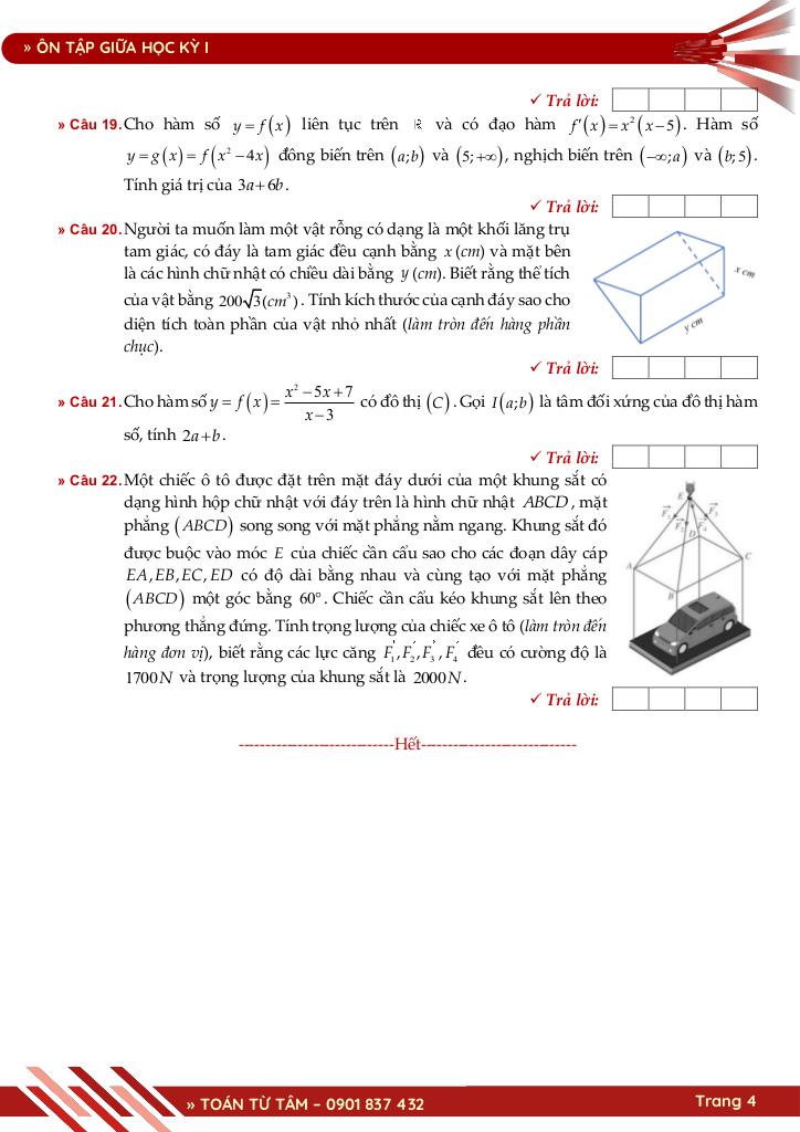 bộ đề ôn tập kiểm tra giữa học kỳ 1 toán 12 năm học 2025 – 2026 4