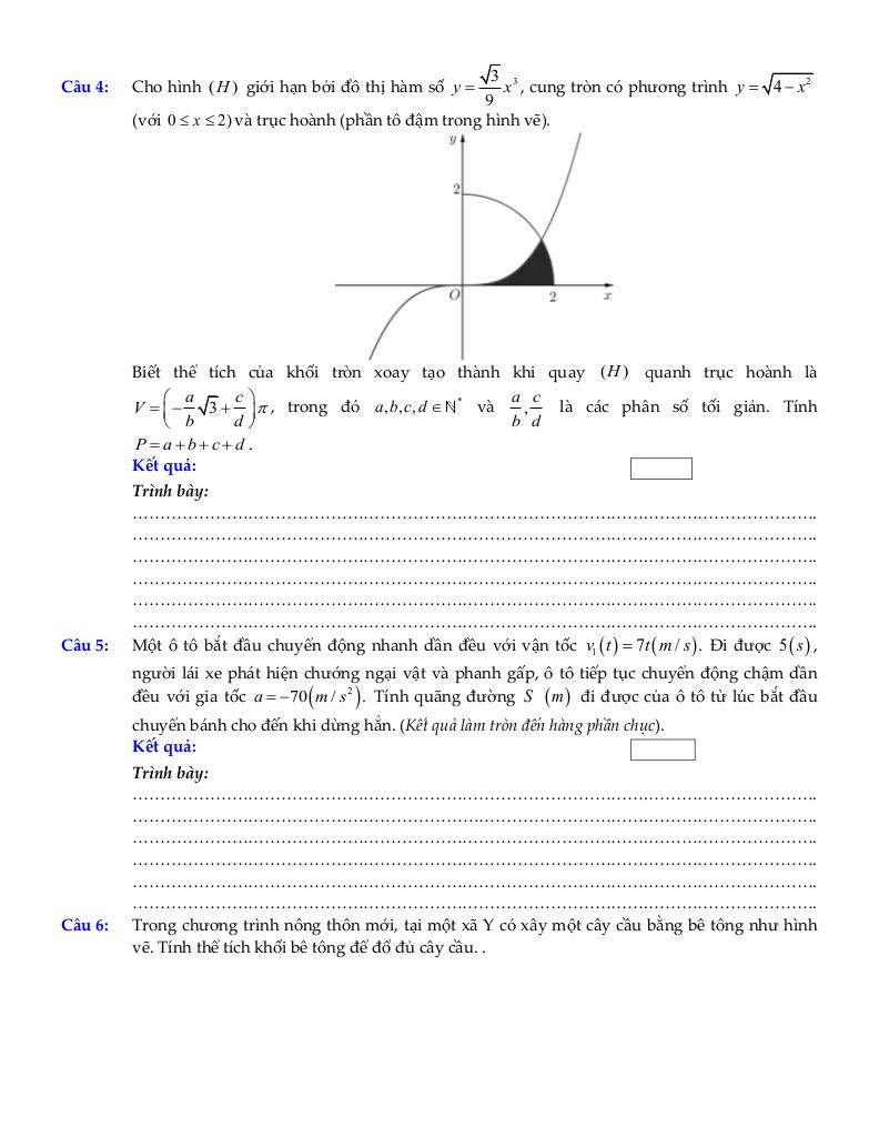 bộ đề ôn tập môn toán 12 chủ đề nguyên hàm, tích phân và ứng dụng 5