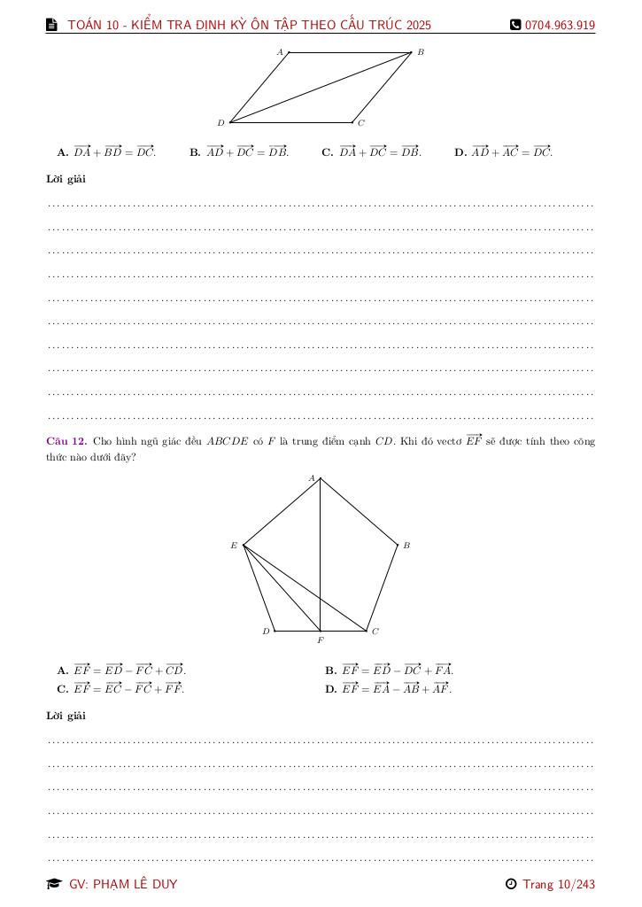 bộ đề ôn tập thi định kì toán 10 theo cấu trúc mới năm học 2025 – 2026 9
