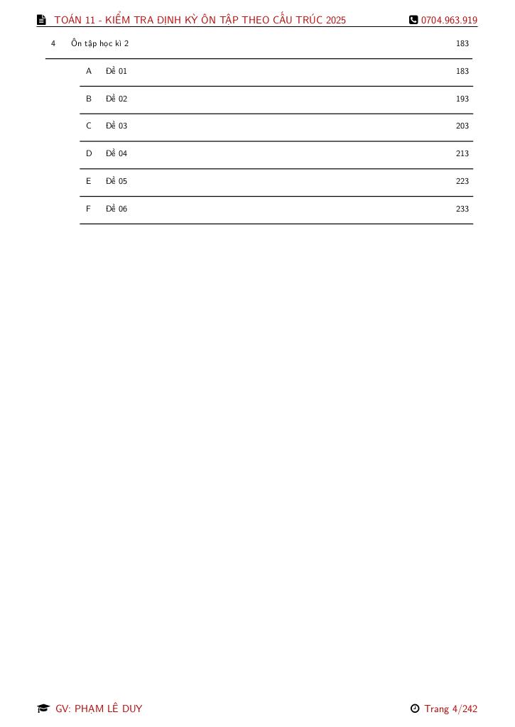 bộ đề ôn tập thi định kì toán 11 theo cấu trúc mới năm học 2025 – 2026 3