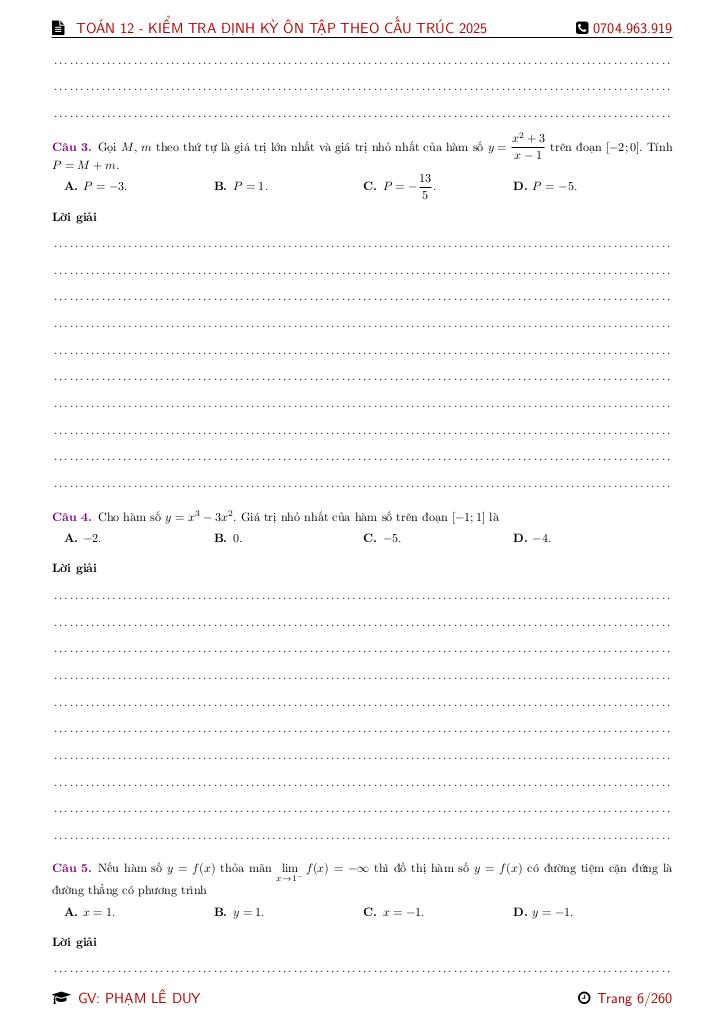 bộ đề ôn tập thi định kì toán 12 theo cấu trúc mới năm học 2025 – 2026 5