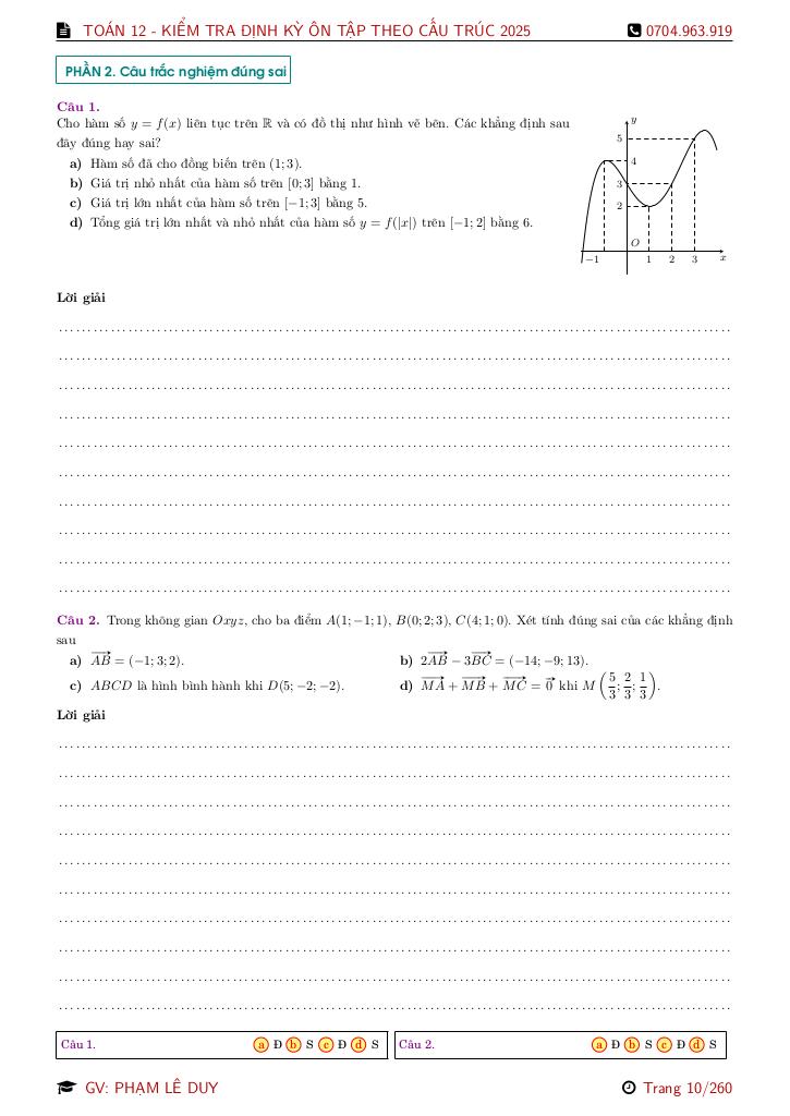 bộ đề ôn tập thi định kì toán 12 theo cấu trúc mới năm học 2025 – 2026 9