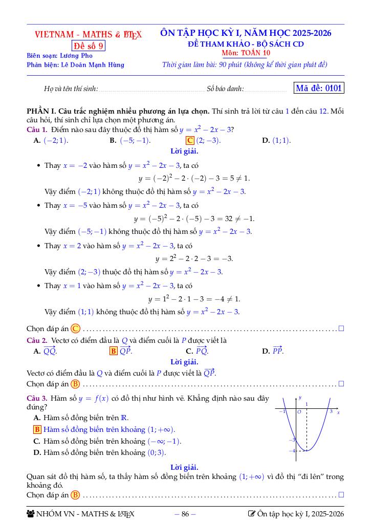 bộ đề tham khảo ôn tập học kỳ 1 toán 10 sách cánh diều năm học 2025 – 2026 0