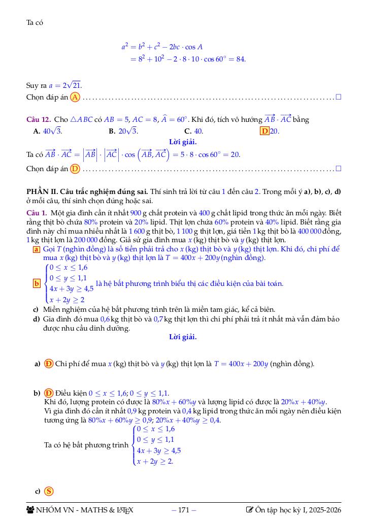 bộ đề tham khảo ôn tập học kỳ 1 toán 10 sách ctst năm học 2025 – 2026 2