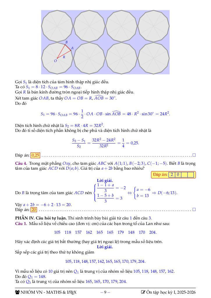 bộ đề tham khảo ôn tập học kỳ 1 toán 10 sách knttvcs năm học 2025 – 2026 6