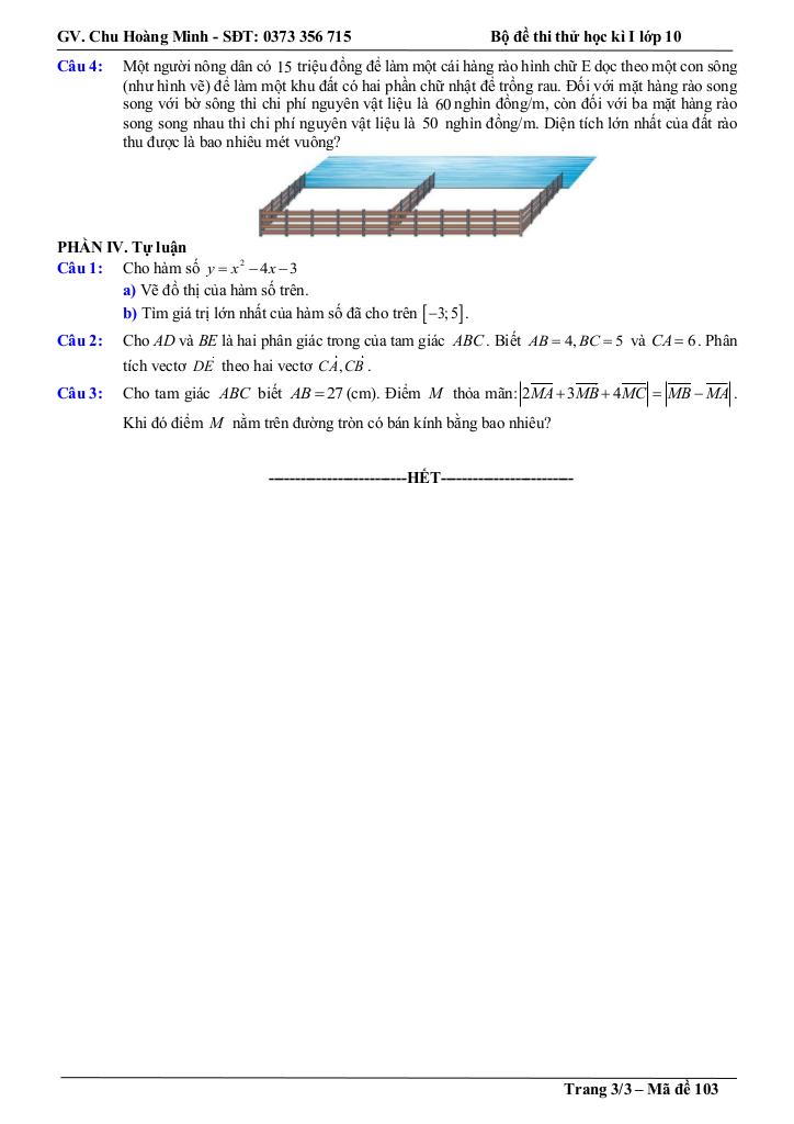bộ đề thi thử cuối học kì 1 toán 10 năm học 2025 – 2026 – chu hoàng minh 8
