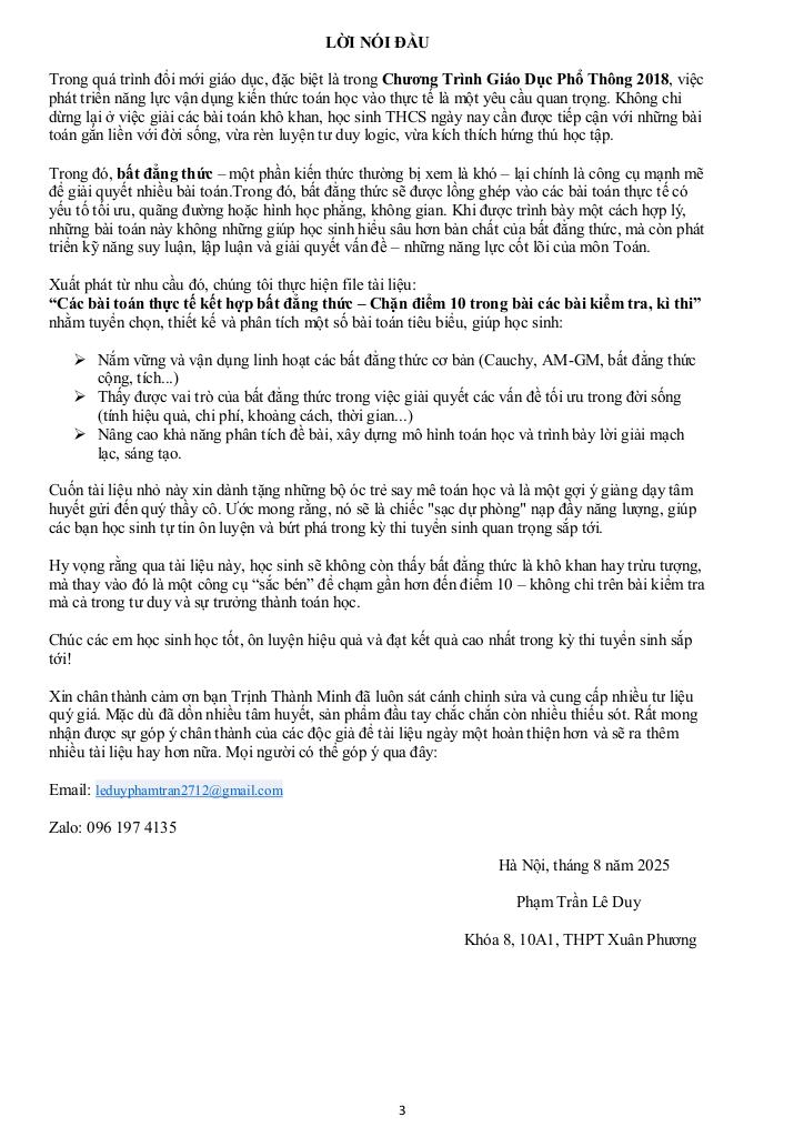 các bài toán thực tế kết hợp bất đẳng thức trong các đề thi môn toán thcs 2