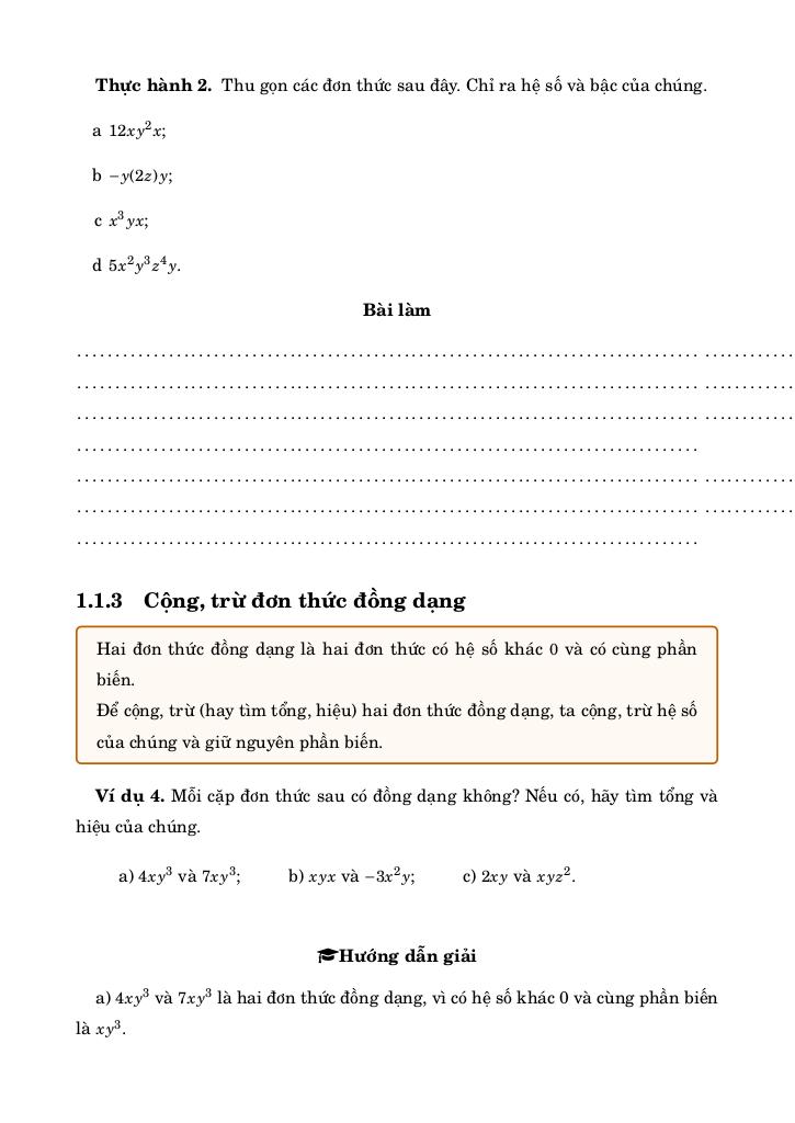 chuyên đề biểu thức đại số môn toán 8 7