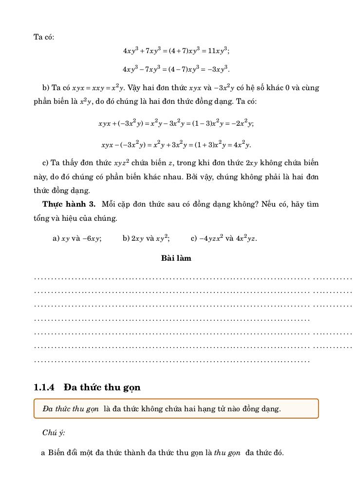 chuyên đề biểu thức đại số môn toán 8 8