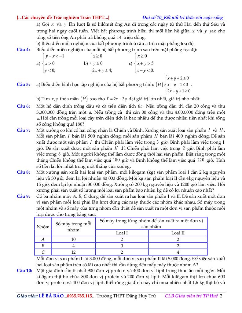 chuyên đề bpt và hệ bpt bậc nhất hai ẩn toán 10 định hướng cấu trúc mới 2