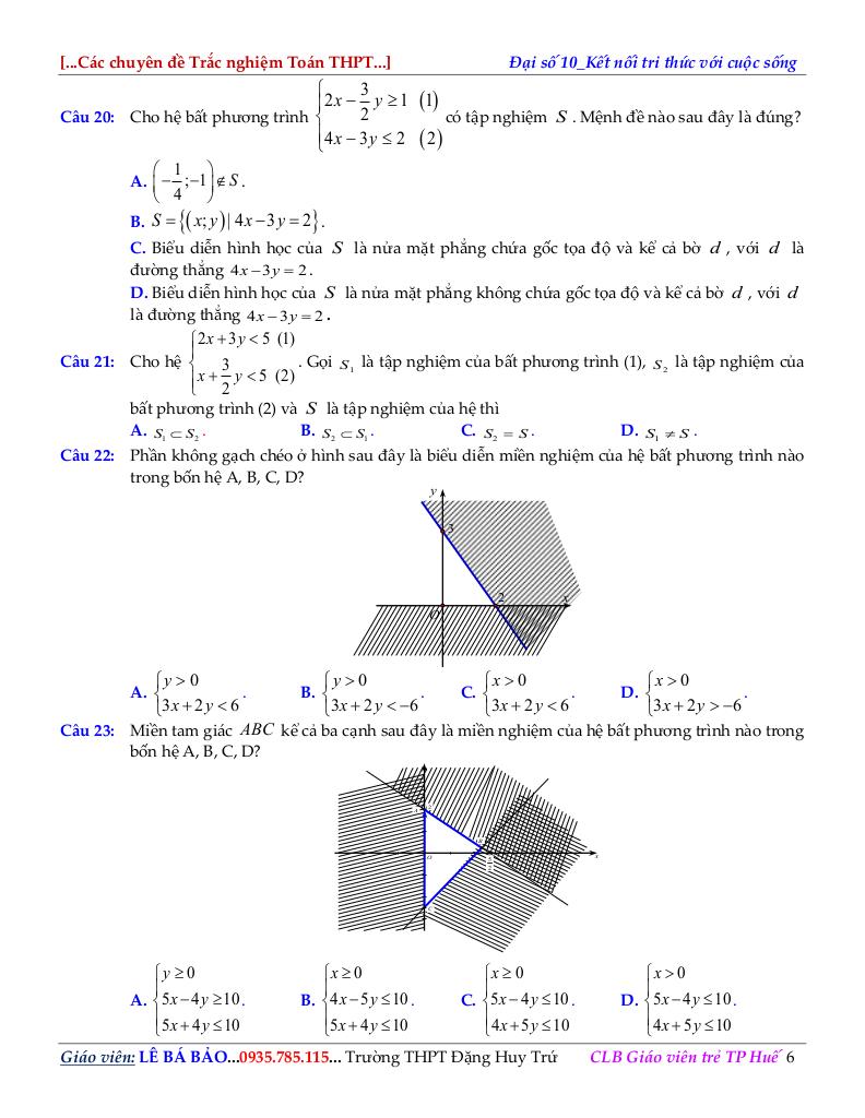 chuyên đề bpt và hệ bpt bậc nhất hai ẩn toán 10 định hướng cấu trúc mới 6