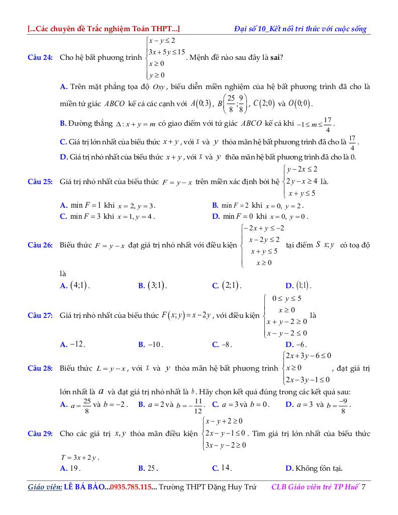 chuyên đề bpt và hệ bpt bậc nhất hai ẩn toán 10 định hướng cấu trúc mới 7